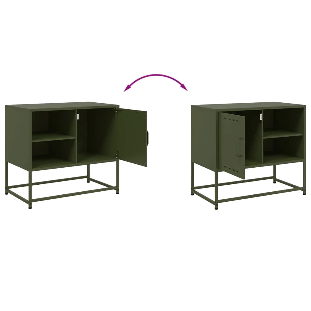 Mobile TV multimediale mensola TV credenza TV sala da pranzo soggiorno camera da letto giallo senape 100,5 x 39 x 60,5 cm acciaio giallo 02_0027653