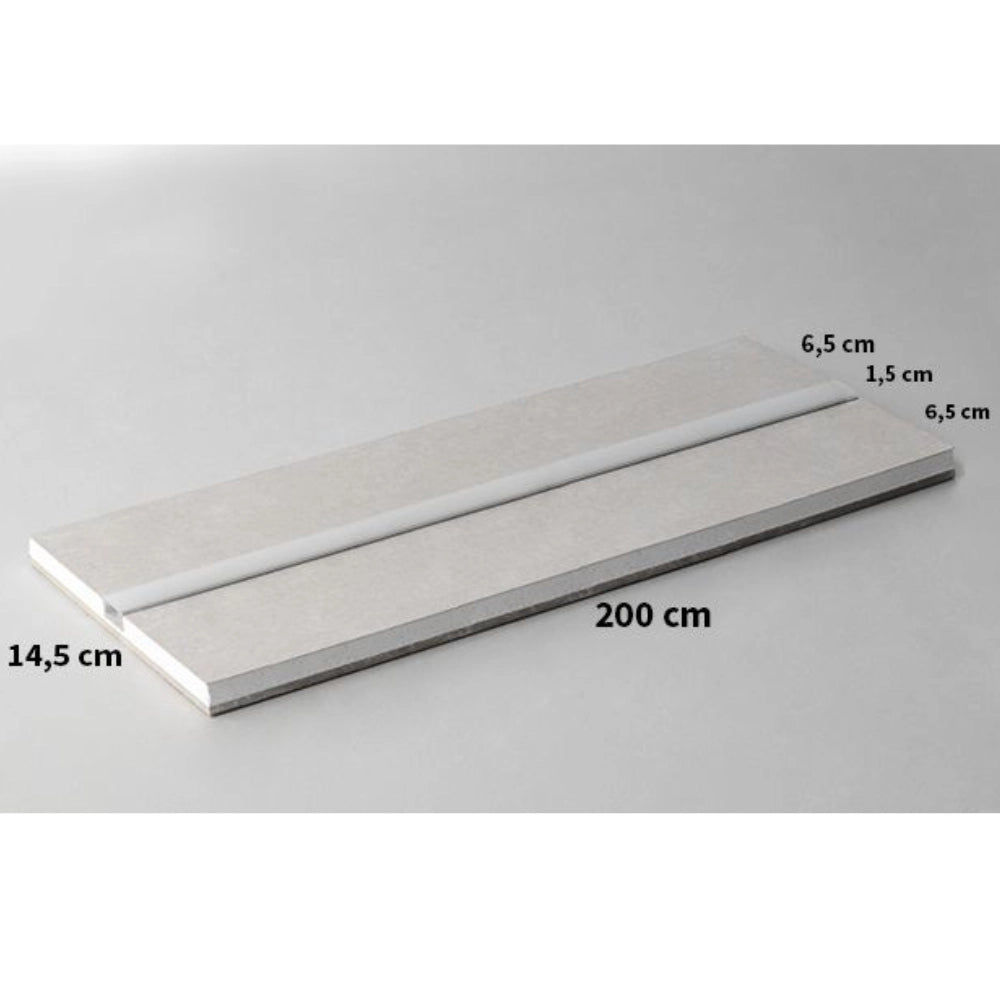 Semilavorato pannello cartongesso alluminio led 14,5x200 cm 5 pezzi 10 m lineari