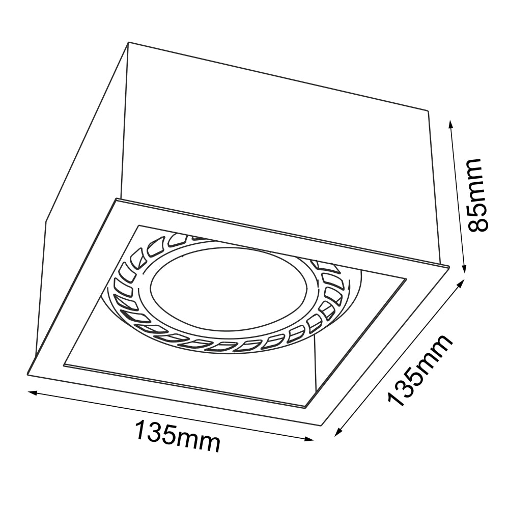 Faretto incasso soffitto bianco quadrato GU10 18W CAGE