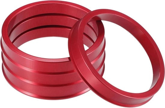 Adattatori centrici per cerchi in alluminio rosso, set da 4, da 72.6mm a 64.1mm