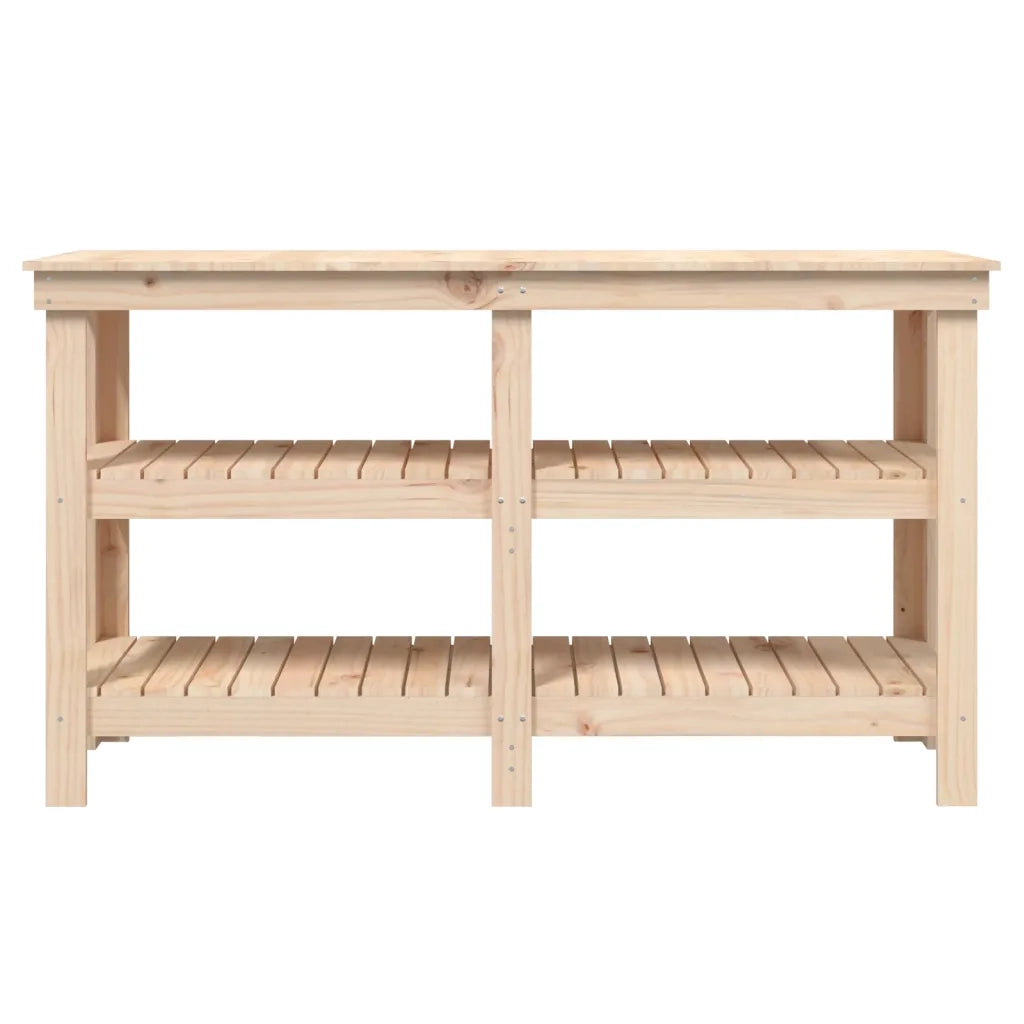 Banco da Lavoro 142,5x50x80 cm in Legno Massello di Pino