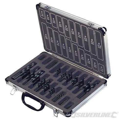Kit Punte inserti Jobber HSS-R in acciaio temperato Silverline per trapano 170pz