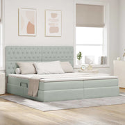 Letto con contenitore e materasso Grigio chiaro 200 x 200 cm