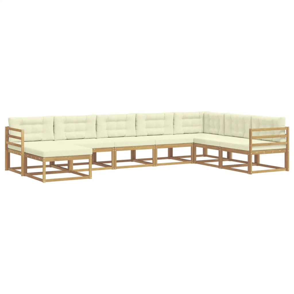 Set di divani da esterno 8 pz Bianco e Crema 3386849