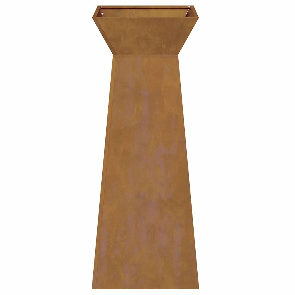 Set di 2 fioriere a colonna moderne per esterni 40 x 40 x 100 cm in acciaio patinato argento 02_0052423