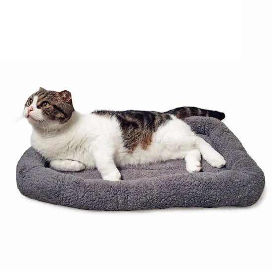 Letto per gatti, cuscino morbido, riscaldatore per piccoli cani/gatti/conigli, 45 cm x 60 cm, grigio