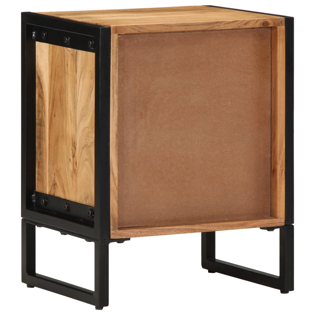 Comodino 40x30x50 cm in legno massello di acacia