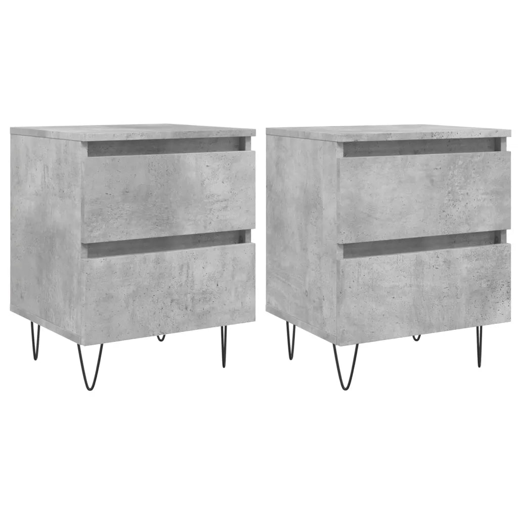 Comodini 2pz Grigio Cemento 40x35x50 cm in Legno Multistratocod mxl 79780