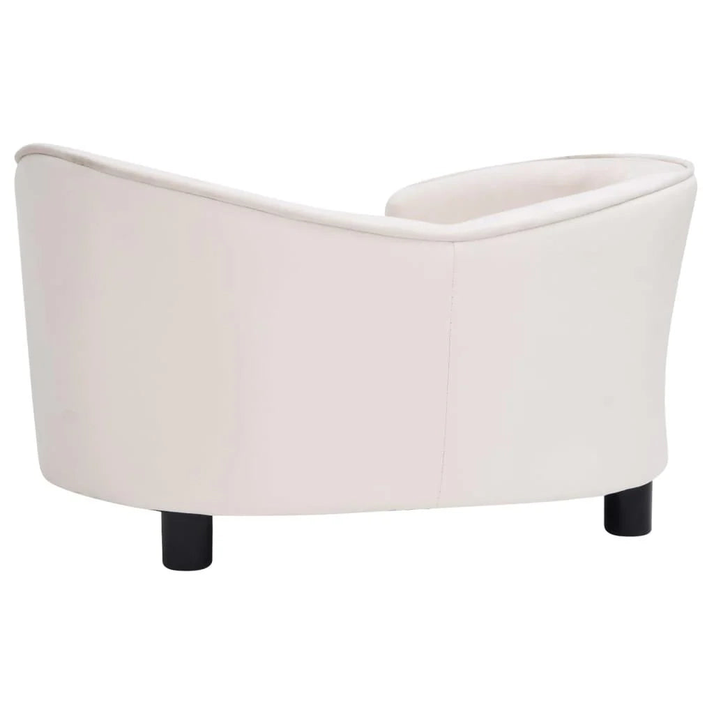 Divanetto per cani 69 cm in peluche e sintetico crema 02_0000135