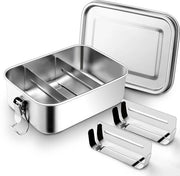 Lunchbox con compartimenti, 850 ml bento box in acciaio inossidabile per bambini e adulti, ideale per scuola, picnic, lavoro, distributore flessibile e impermeabile