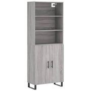 Buffet credenza cassettiera armadio mobile contenitore organizer cucina soggiorno salotto rovere Sonoma alto 69,5 x 34 x 180 cm legno ingegnerizzato grigio 02_0035606