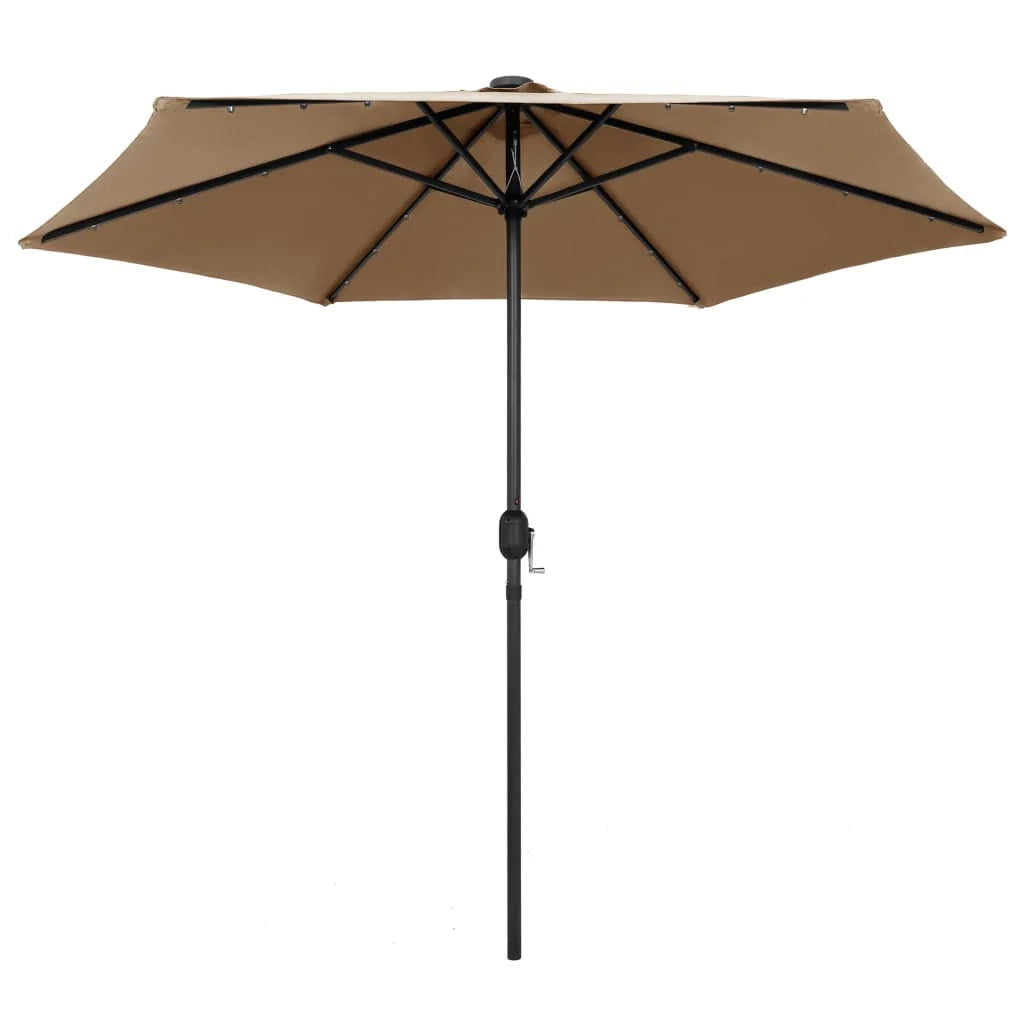 Ombrellone con LED e asta in alluminio 270 cm color tortora 02_0008079