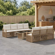 Set Divano da Giardino 8 pz Beige e Bianco Crema polyrattan 3437061