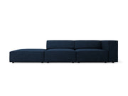 Cosmopolitan Design - Divano sinistro "Arendal" 4 posti in ciniglia con effetto a coste blu reale 