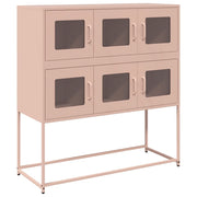 Credenza | Madia | Buffet da pranzo | Armadio da pranzo Rosa 100,5x39x107 cm in Acciaio Laminato a Freddo