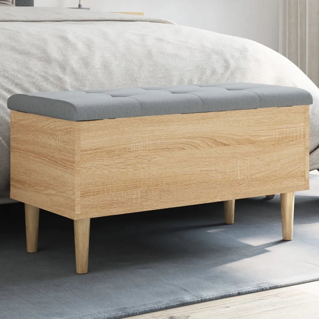 Panca Portaoggetti Rovere Sonoma 82x42x46 cm Legno Multistrato 835077