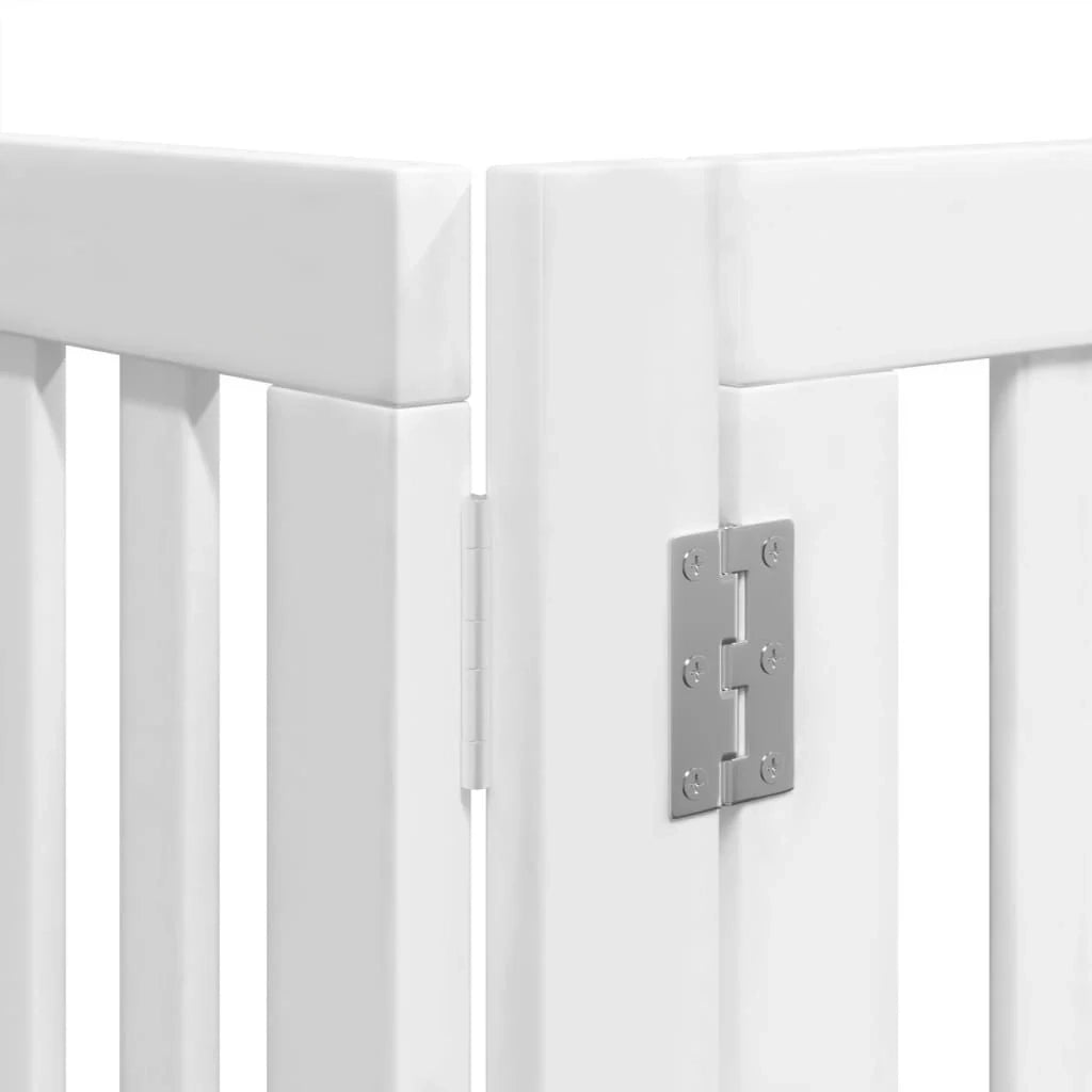 Cancelletto di sicurezza per animali domestici porta pieghevole 6 pannelli legno di pioppo bianco 02_0023235