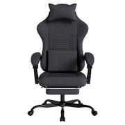 Sedia da ufficio ergonomica con poggiapiedi e schienale reclinabile in tessuto nero