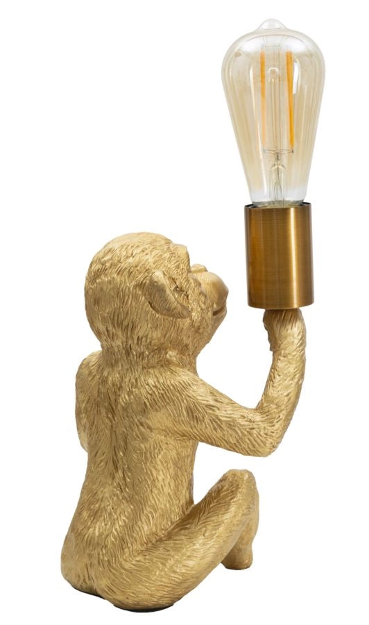Lampada da tavolo con scimmia dorata 17x14x25cm Monkey