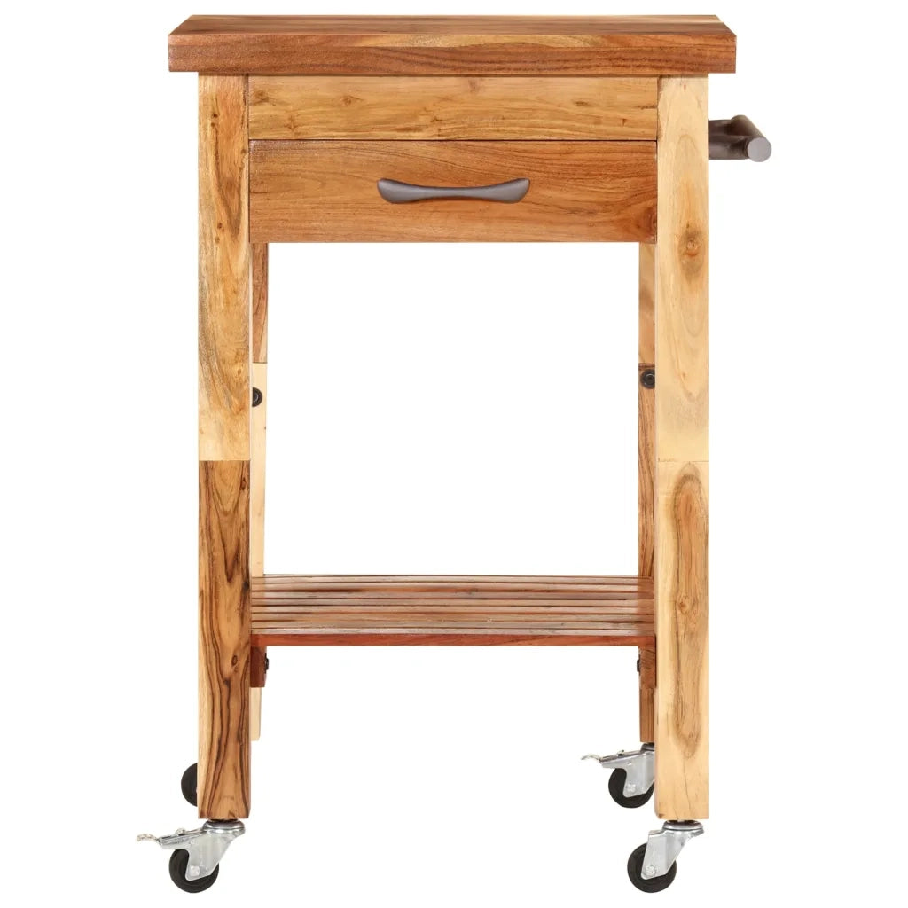 Carrello da Cucina 55x55x89 cm in Legno Massello di Acacia 355013