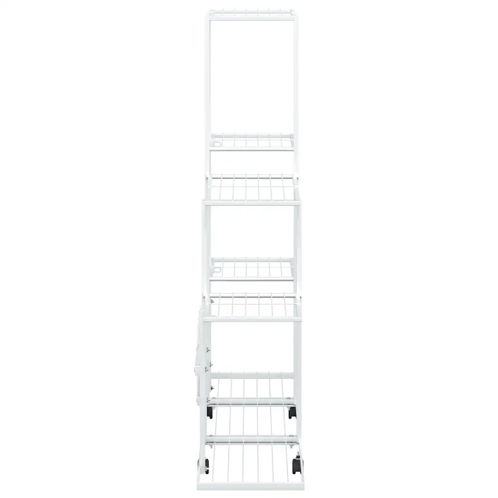 Portapiante con Ruote 94,5x25x92,5 cm Bianco in Metallo 336115