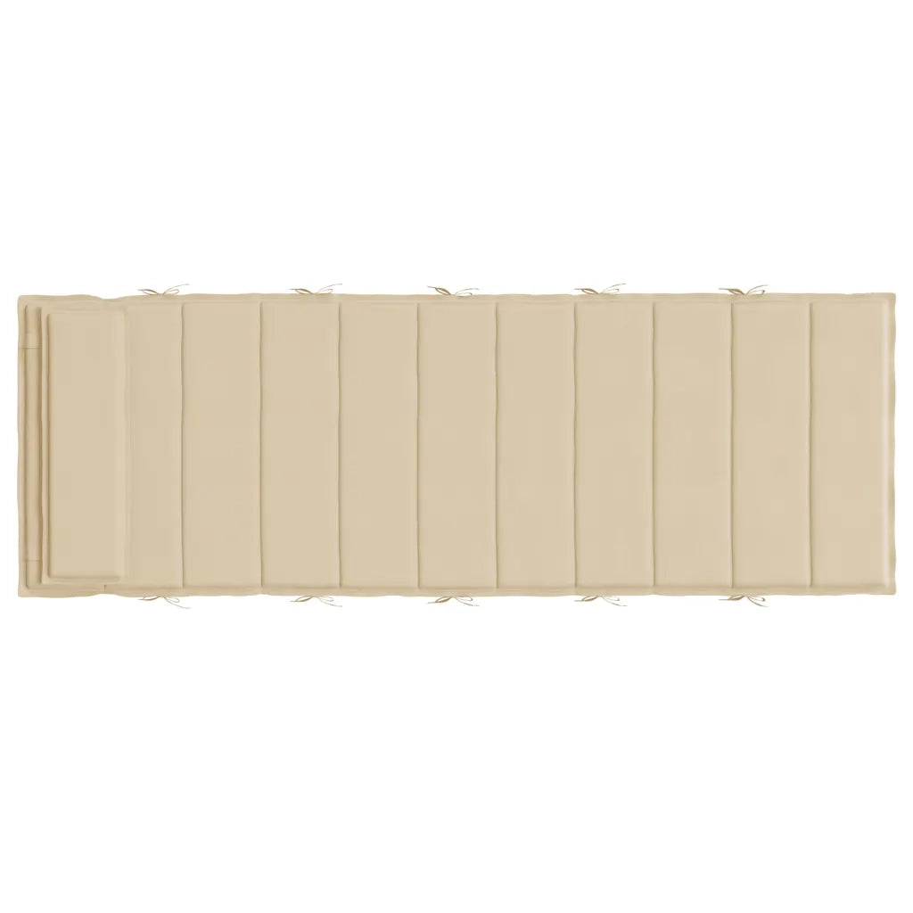 Cuscino per Lettino Beige 180x60x4 cm in Tessuto Oxford 361855