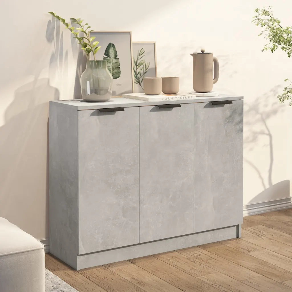 Credenza-Buffet-Armadio da cucina Grigio Cemento 90,5x30x70 cm in Legno Multistrato