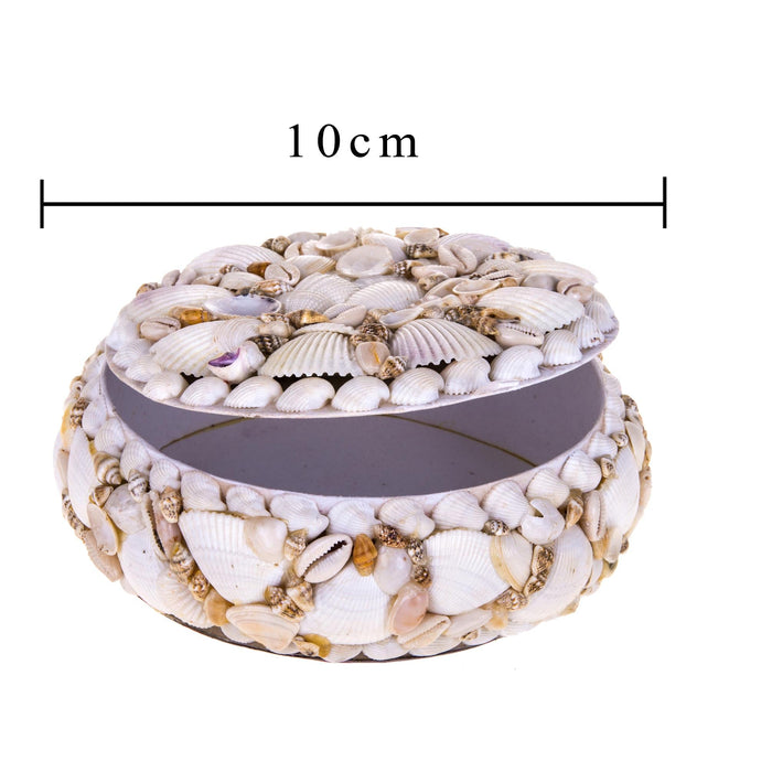 Set 3 Scatole Rotonda Decori Conchiglie 10 cm
