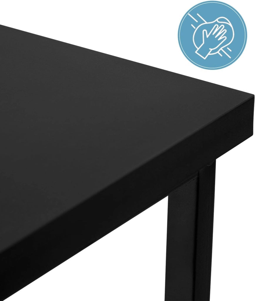 Tavolo da Bar Alto con Mensole Bancone da Casa in Metallo e Legno Nero 120x50x105 cm