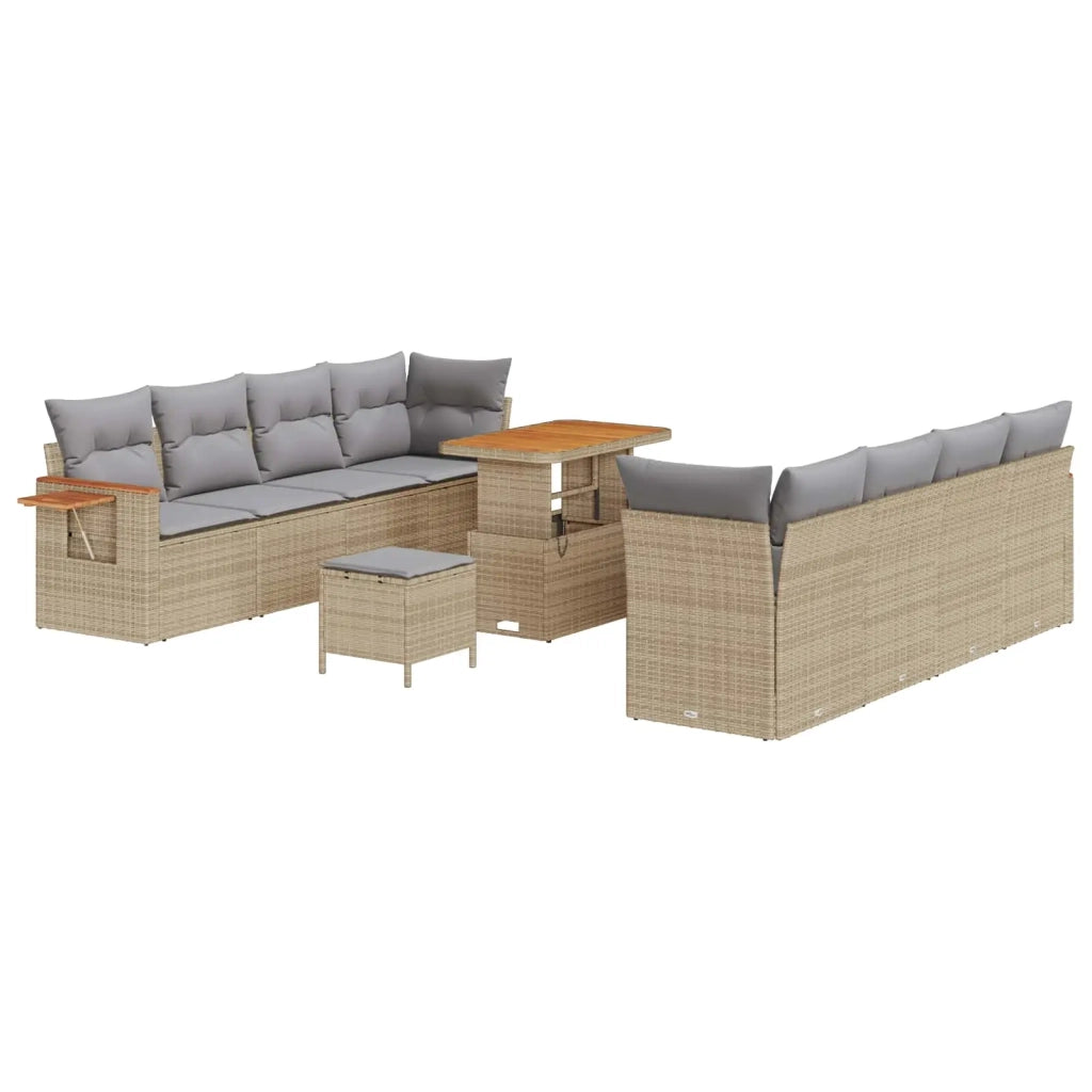 Set Divano da Giardino 11 pcs Beige polyrattan 3363022