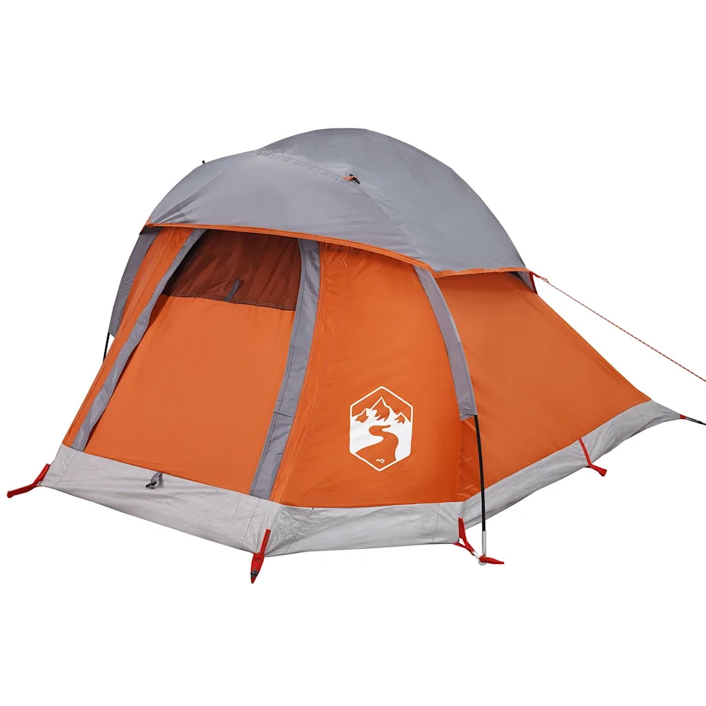 Tenda Campeggio a Cupola 1 Persona-Tenda per Escursionismo Grigia Arancione Impermeabile