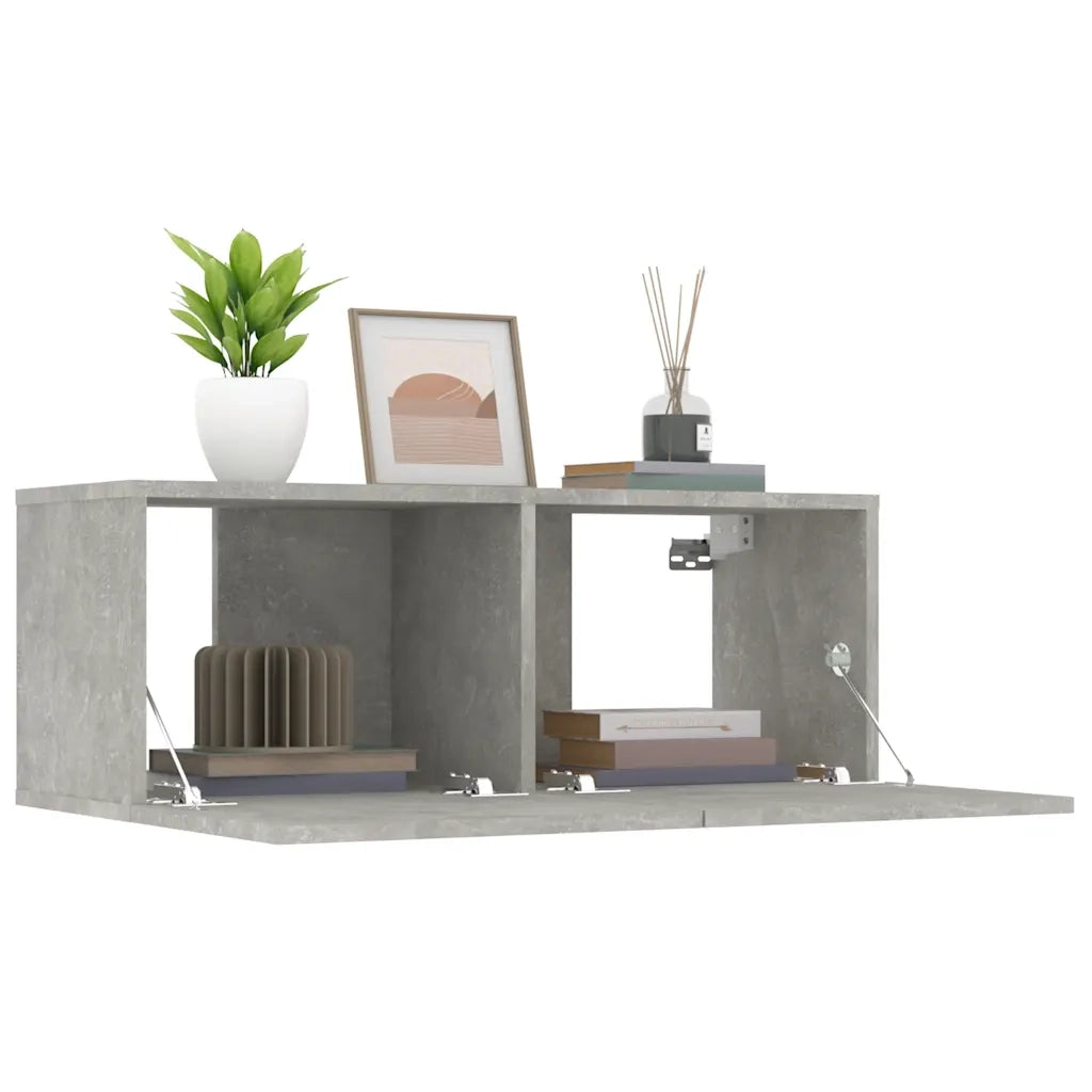 Mobili TV 2 pz Grigio Cemento 80x30x30 cm in Legno Multistrato 804539