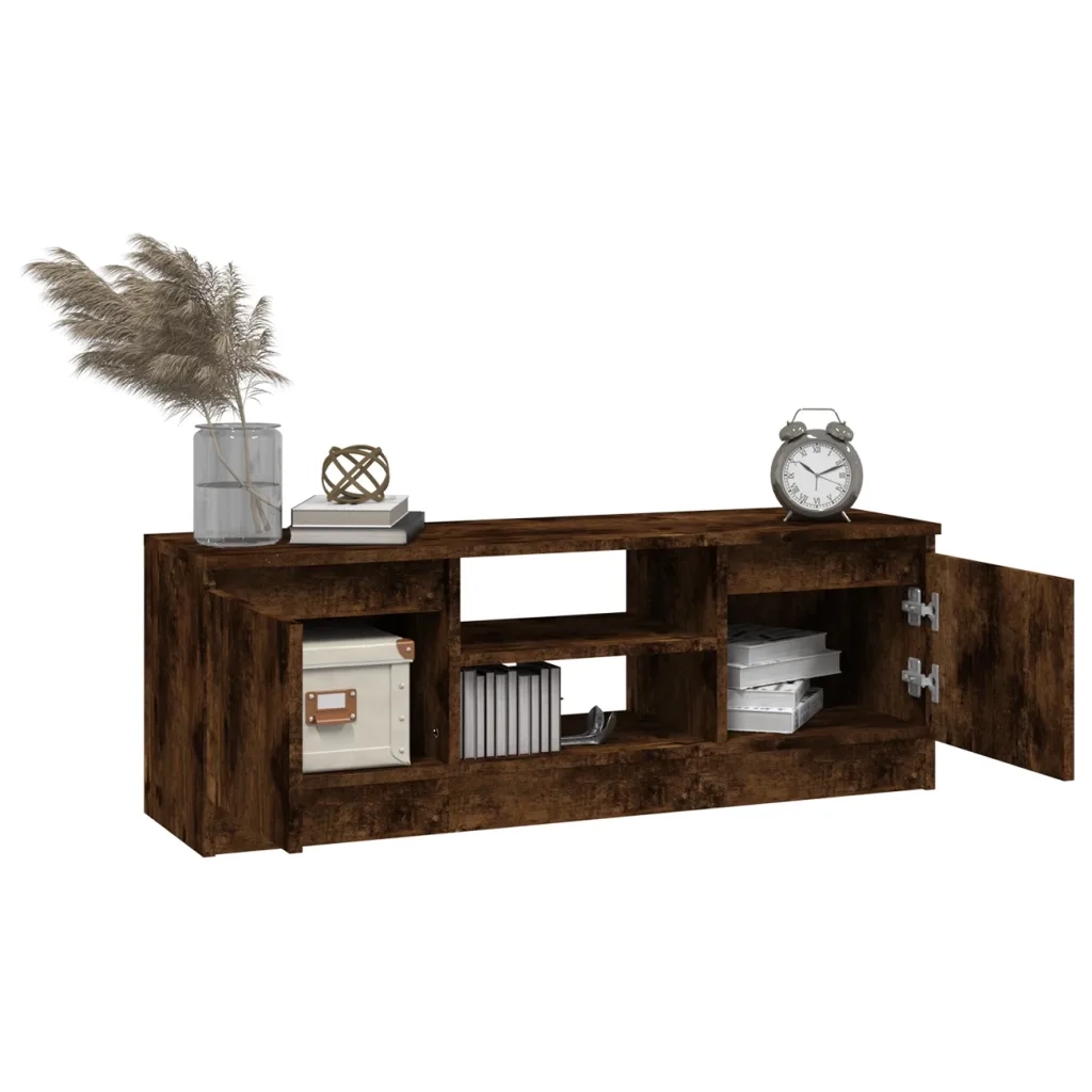 Mobile Porta TV con Anta Rovere Fumo 102x30x36 cm 823355