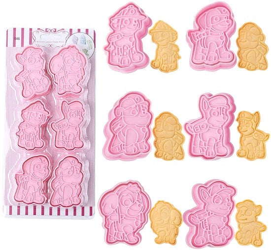 Set di stampi per biscotti 6 pezzi in forma di biscotto per bambini Stampa in plastica riciclabile per biscotti e pane Decorazione per torte Festa per bambini Fai da te Cucina DIY