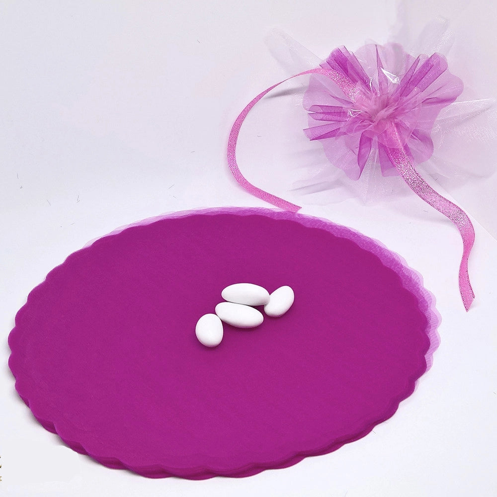 Trade Shop - 50 Veli Tulle Per Bomboniere Tondo Organza Matrimoni Battesimi Lauree Confetti -