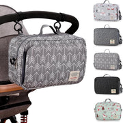 Organizzatore di passeggino, tas universale per passeggino, accessori per passeggino, con cinturino a spalla, borsa da passeggino portatile, grande capacità per pannolino, giocattoli, smartphone e altri.