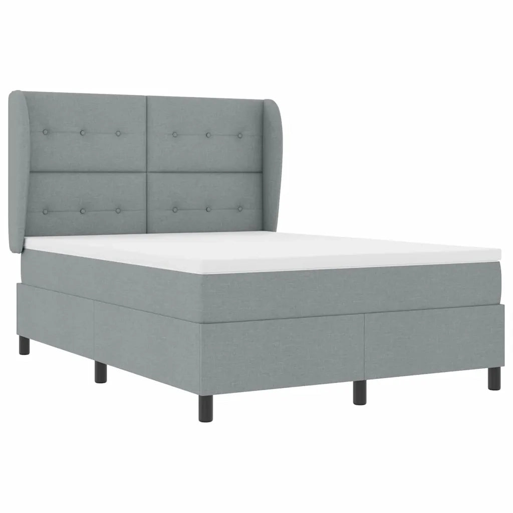 Letto a molle con materasso Grigio chiaro 140 x 200 cm Tessuto 3340564