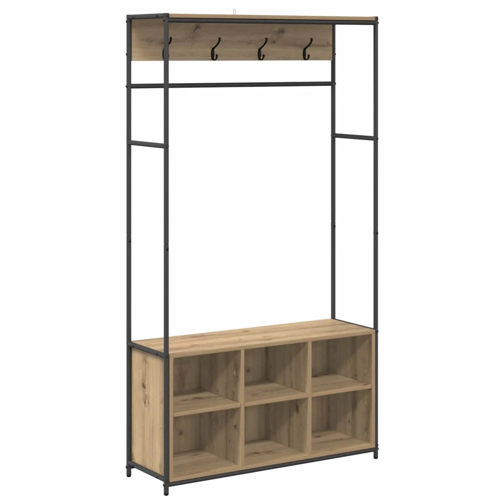 Appendiabiti con panca per scarpe Rovere Artigianale 8012037