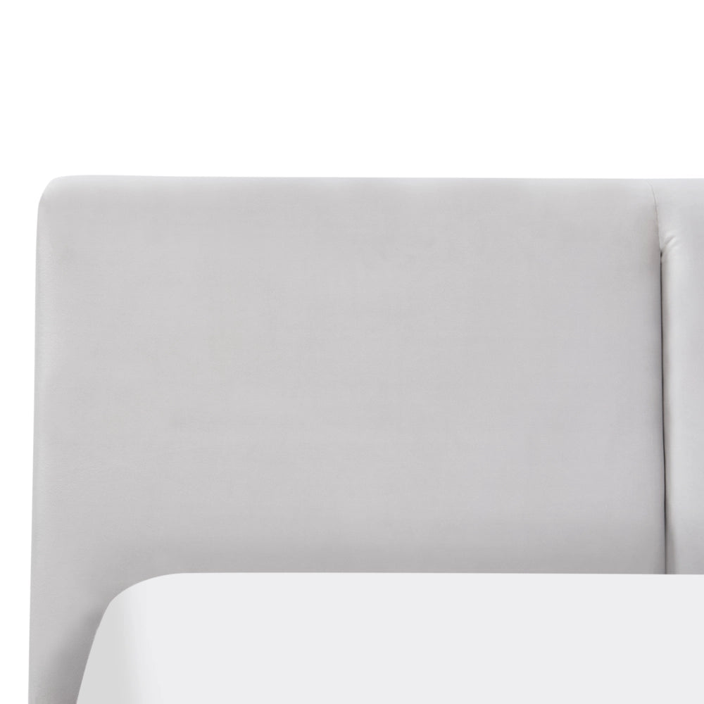 Letto Ottomano Grigio Chiaro Velluto Tappezzato 160 x 200 cm Testiera Travestita Funzione Contenitore