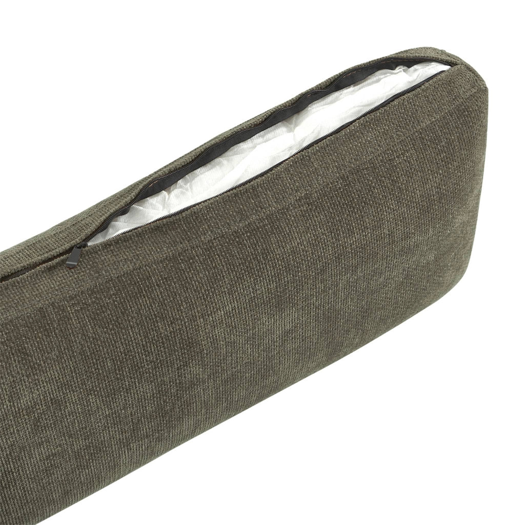 Poltrona in tessuto con gambe in legno di hevea, verde grigio