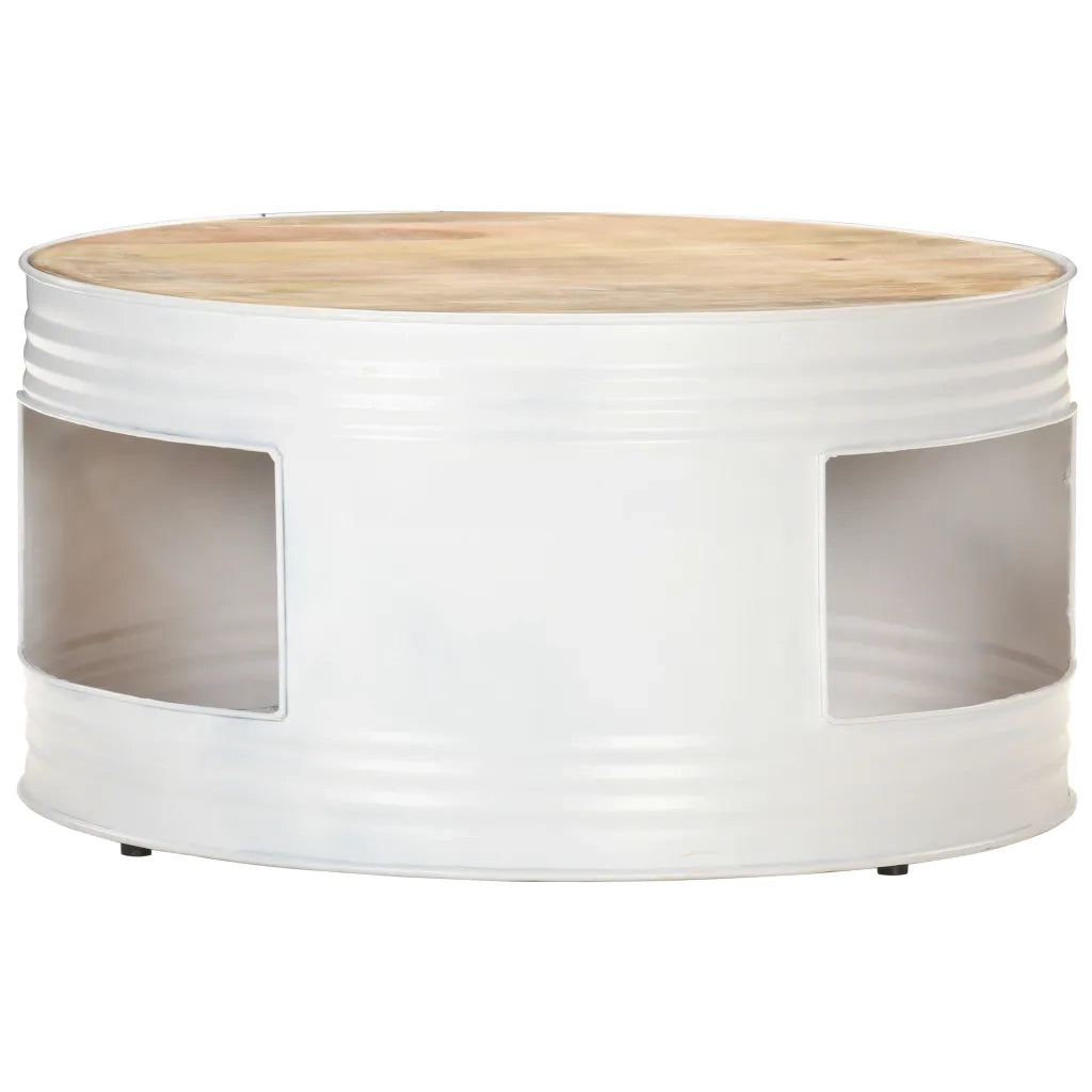 Tavolino da CaffÃ¨ Bianco 68x68x36 cm in Legno Massello di Mango cod mxl 57232