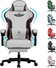 Sedia da gaming, ergonomica, in Tessuto tecnico, con supporto lombare, sedia PC con schienale allargato, portata fino a 150 kg, marrone