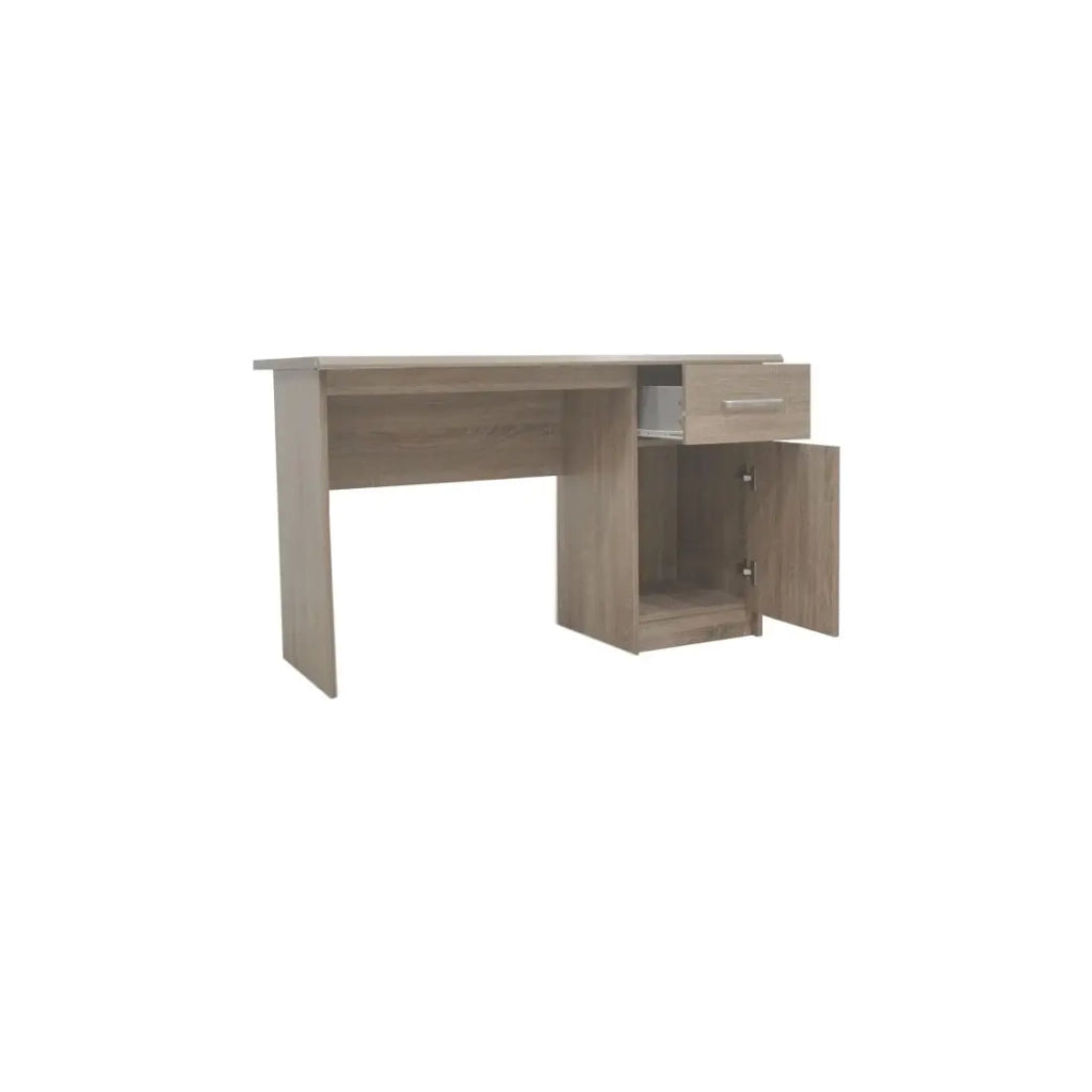 Scrivania retta PRAGA – 1 cassetto, 1 porta – Colore rovere sonoma – Design funzionale