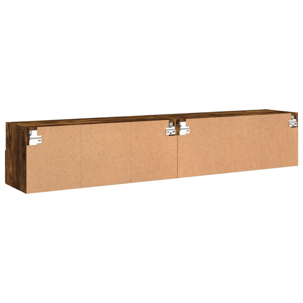 vidaXL Mobili TV a Muro 2 pz Rovere Fumo 80x30x30 cm Legno Multistrato