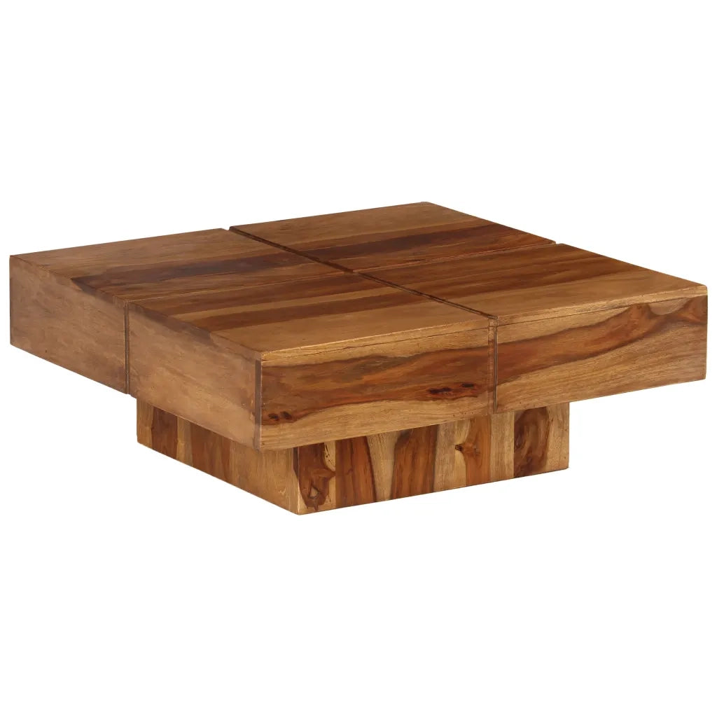 Tavolino da CaffÃ¨ in Legno Massello di Sheesham 80x80x30 cm