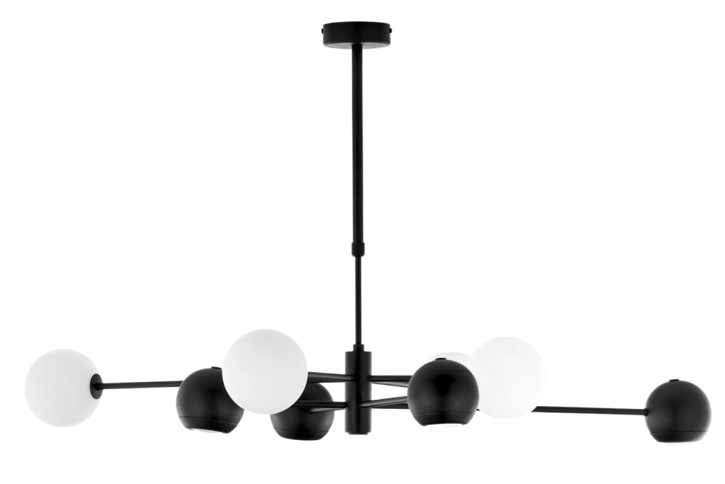 Lampada a sospensione MOKA nera 8 luci G9/GU10 Jupiter