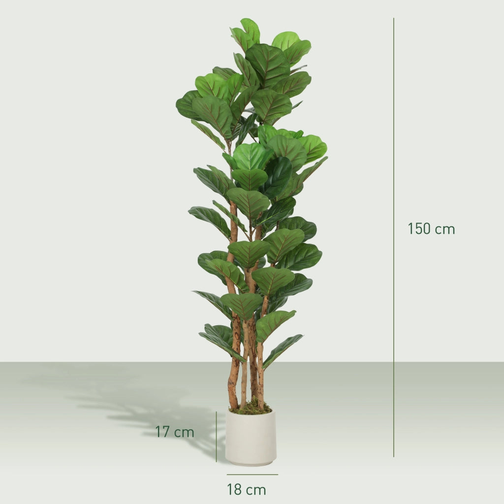 Albero di Ficus Artificiale ¨C zephmum ¨C Verde 50x50x150 cm