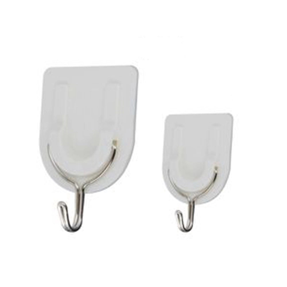 Trade Shop - Set 5pz Gancio Attaccapanni Adesivo Bianco Parete Legno Porte Fashion Hook 59671 -
