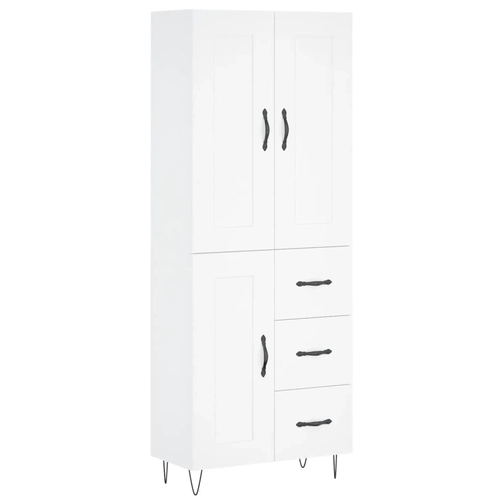 Buffet credenza cassettiera armadio mobile contenitore organizer cucina soggiorno salotto alto 69,5 x 34 x 180 cm legno ingegnerizzato bianco 02_0032727