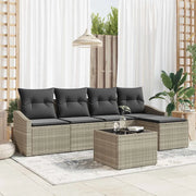 Set di divani con cuscino 6 pcs Grigio chiaro polyrattan 3355361